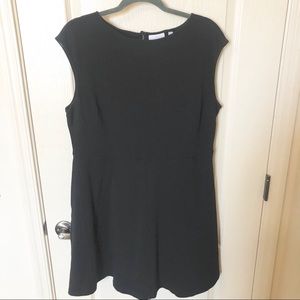 New York and Company Black Boatneck Flared Dress